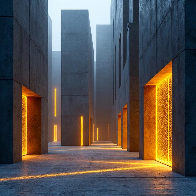 Abstract brutalist architecture representing complex talent networks